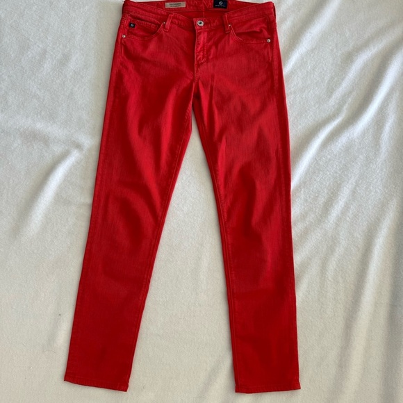 Adriano Goldschmied AG Red Slim Straight Ankle Jeans Size 28R - Picture 2 of 12